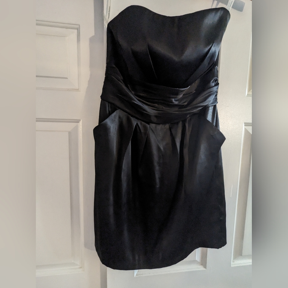David's Bridal Black Strapless Dress